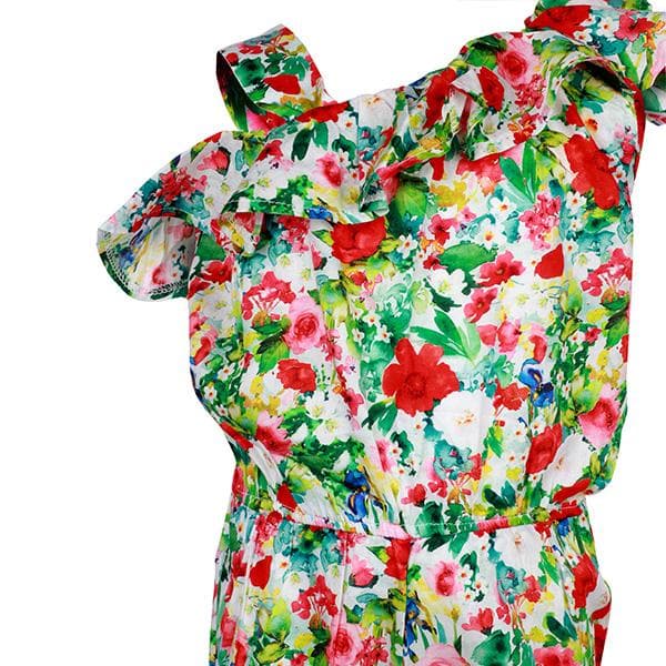 GREEN FLORAL PRINT JUMPSUIT