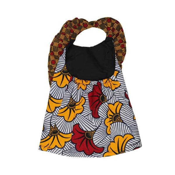 BROWN/ORANGE ANKARA PRINT DRES