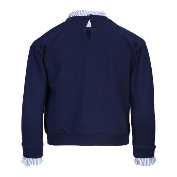 BLUE L/S LETTERING PULLOVER T-SHIRT