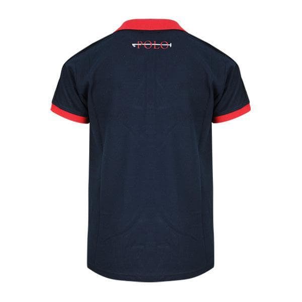 BOYS BLUE/RED SHORT SLEEVE POLO T-SHIRT + RED JOGGERS