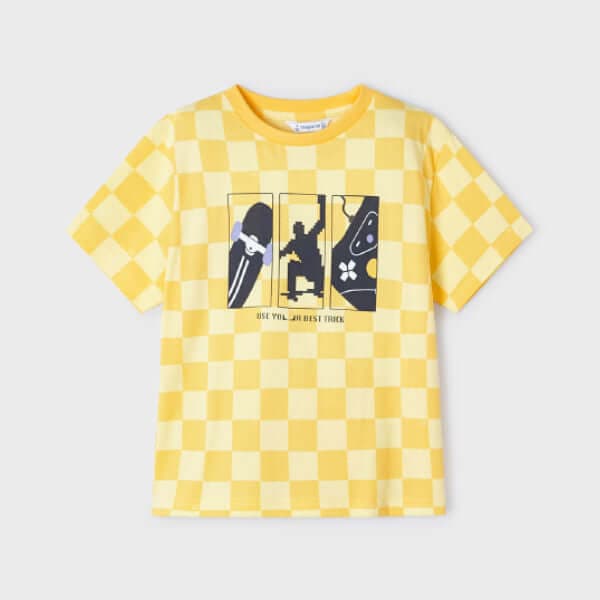 YELLOW S/S ROUND NECK TSHIRT
