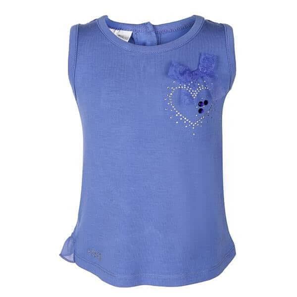 BLUE BACK FRILL TANK TOP