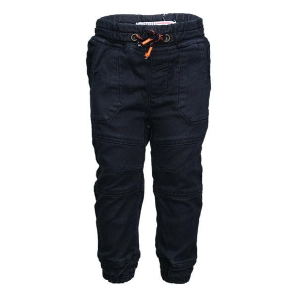 BLACK WOVEN DRAWSTRING JOGGERS