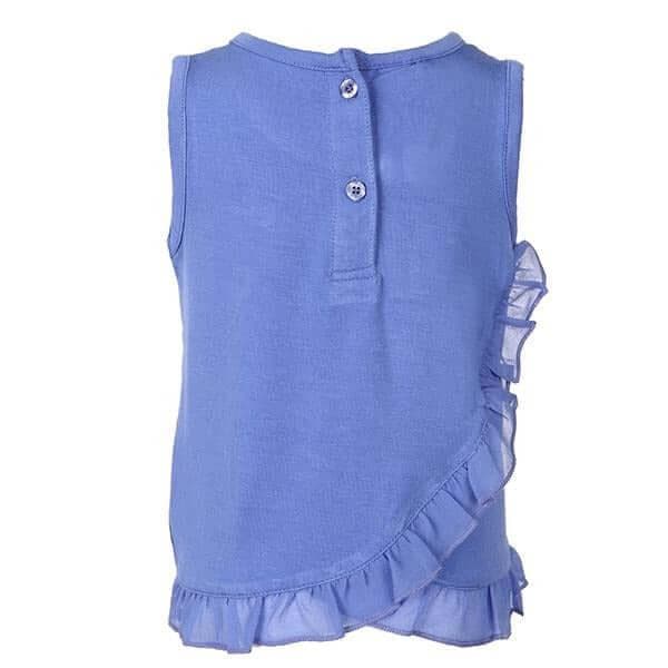 BLUE BACK FRILL TANK TOP