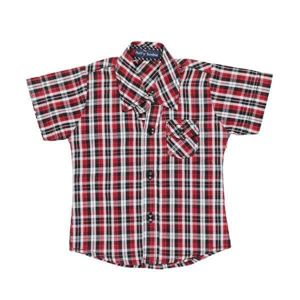 WHITE/BLACKL/RED CHECK SHIRT