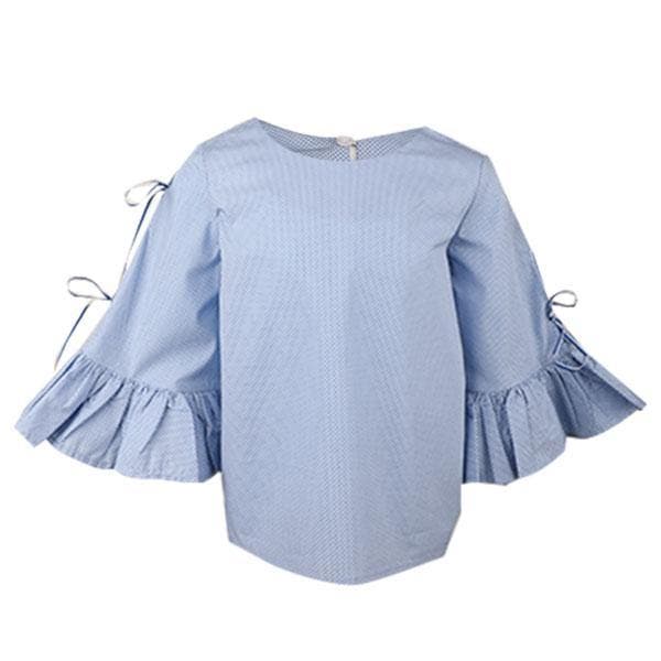 SKY BLUE DOT PRINT BLOUSE