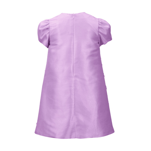 LILAC BEADED FLORAL A-LINE TULLE DRESS