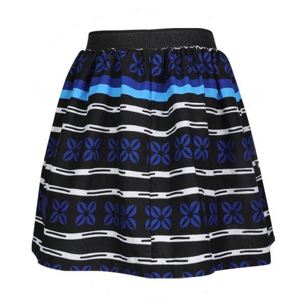 BLUE ANKARA PRINT SKIRT WITH HAIRBAND