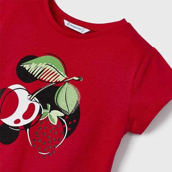RED GRAPHIC T-SHIRT FOR GIRLS