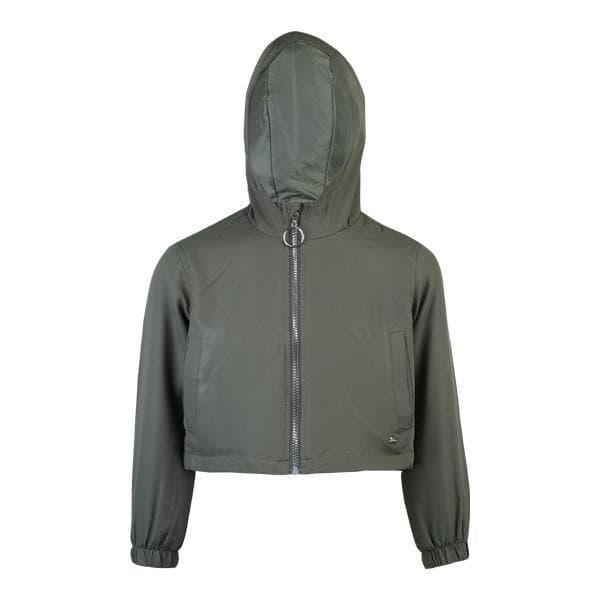 ARMY GREEN GIRLS L/S HOODIE