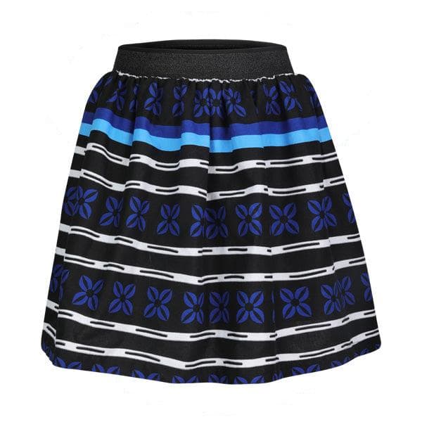 BLUE ANKARA PRINT SKIRT WITH HAIRBAND