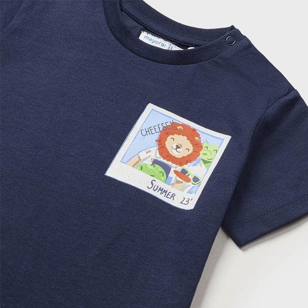 NAVY BLUE PRINT TSHIRT