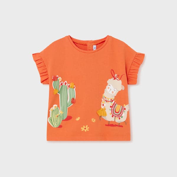 ORANGE BLOUSE W/PRINT