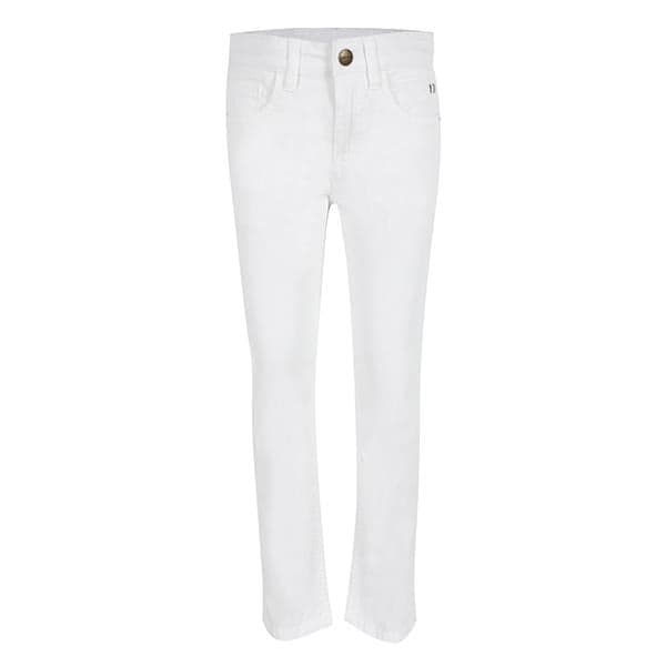 WHITE SLIM FIT SERGE PANTS