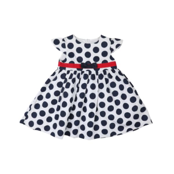 WHITE POLKA DOT FIT&FLARE DRES