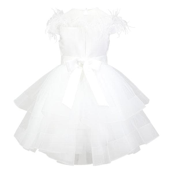 WHITE FLARE DRESS WITH FRINGE