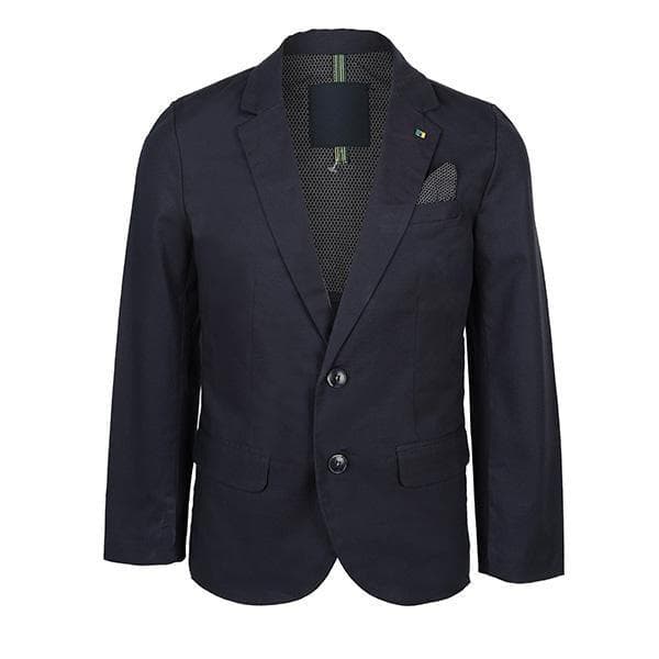 BLUE L/S LINEN DRESS JACKET