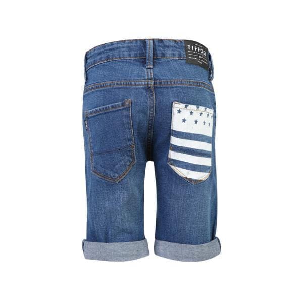 DENIM BLUE TURN UP SHORTS