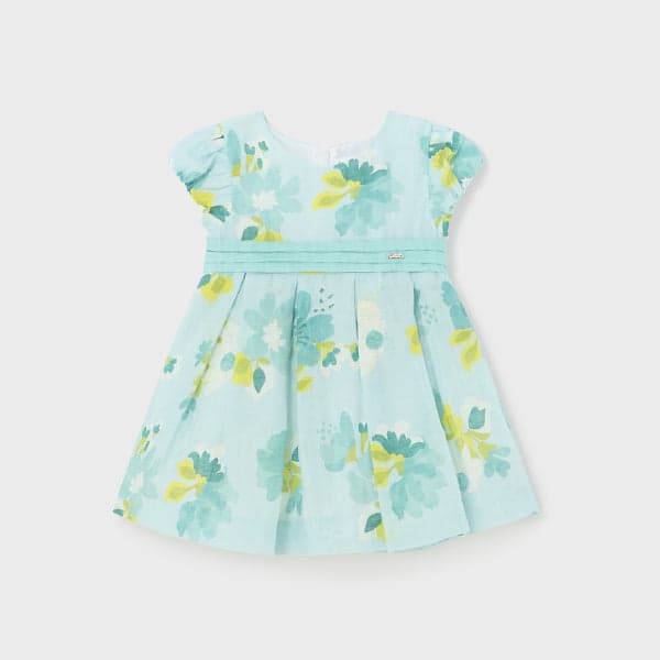 GREEN FLORAL PATTERN DRESS