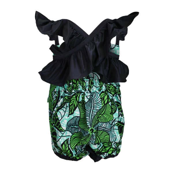 MULTICOLOR FLOUNCE SLEEVE ANKARA PLAYSUIT