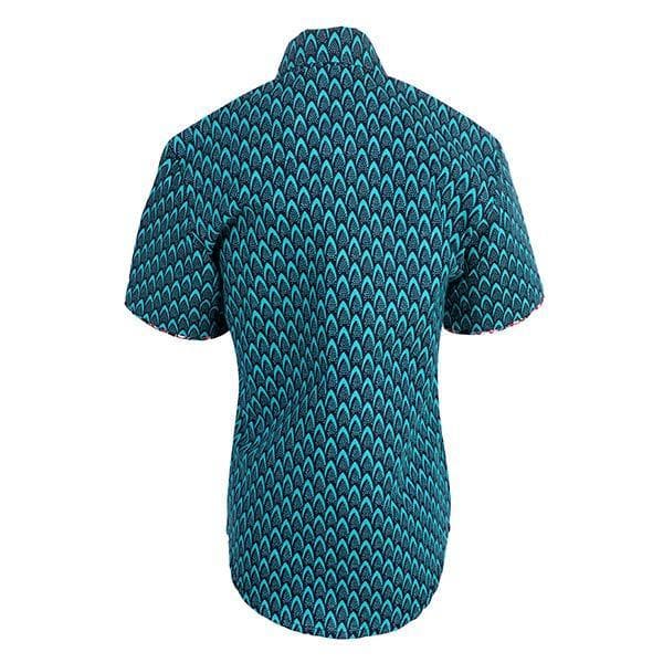 TURQUOISE S/S ANKARA SHIRT