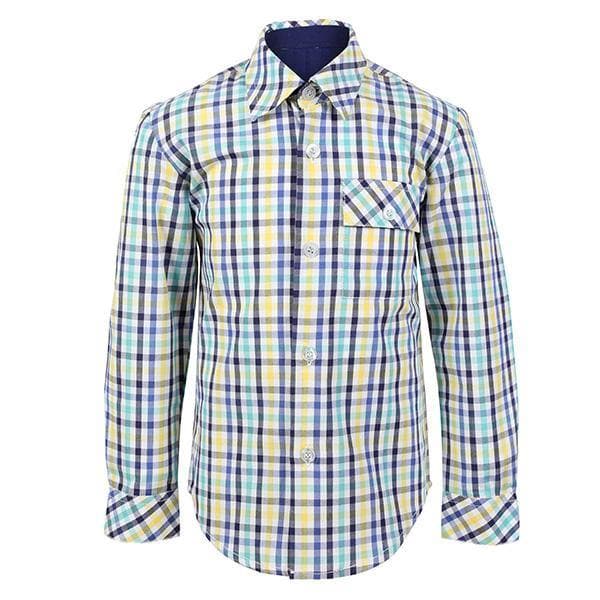 BLUE & YELLOW L/S CHECK  SHIRT