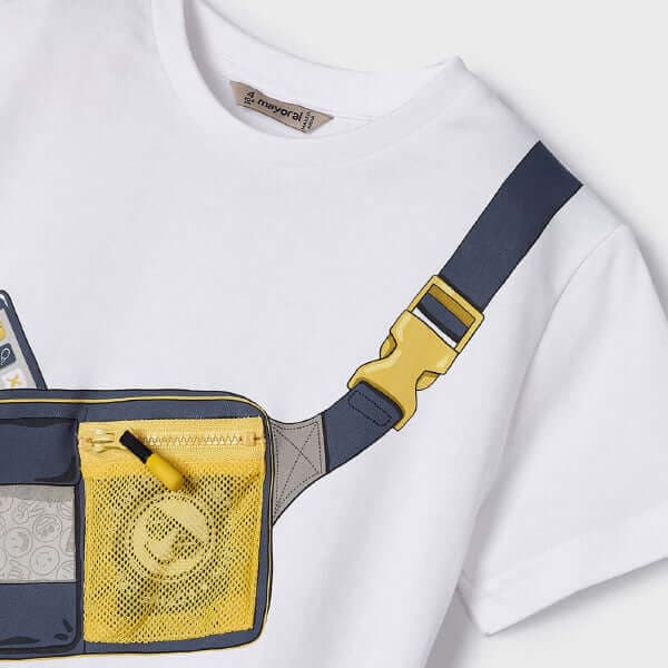 WHITE S/S ROUND NECK TSHIRT