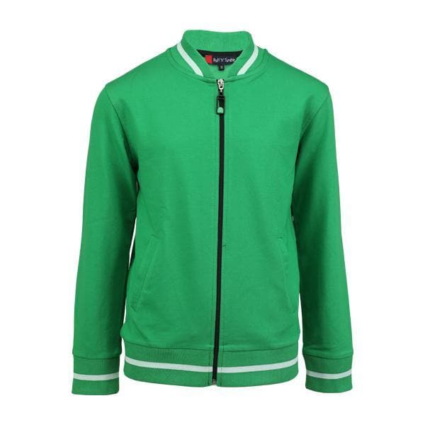 GREEN L/S ZIPPER BOMBER JACKET Image