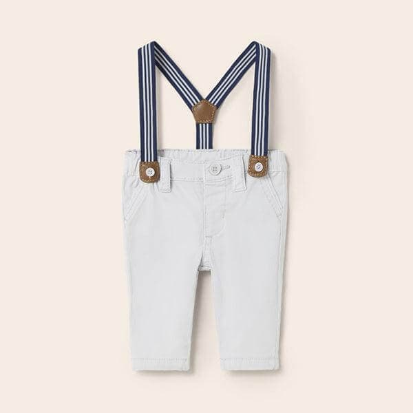 WHITE TROUSERS W/SUSPENDERS