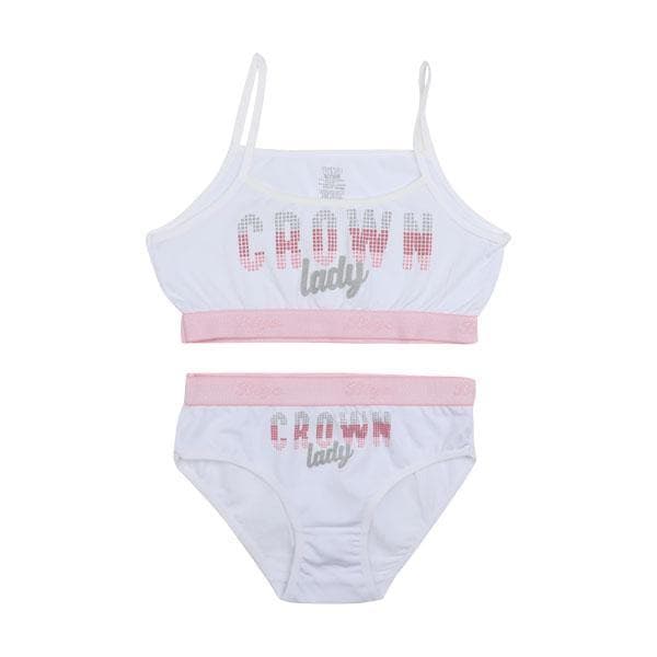 WHITE CAMISOLE BRA TOP AND PANT SET