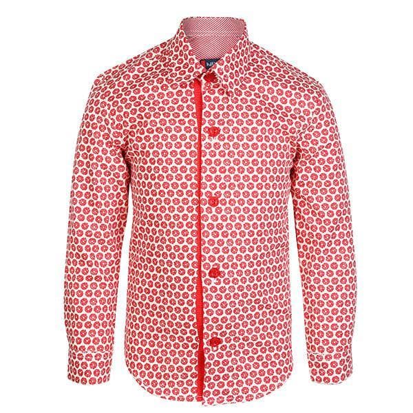 RED FLORAL L/S SHIRT