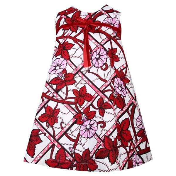 MULTICOLOUR  ANKARA DRESS WITH HAIRBOW