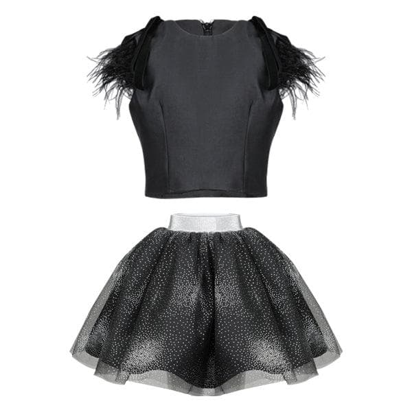 BLACK SKIRT SET
