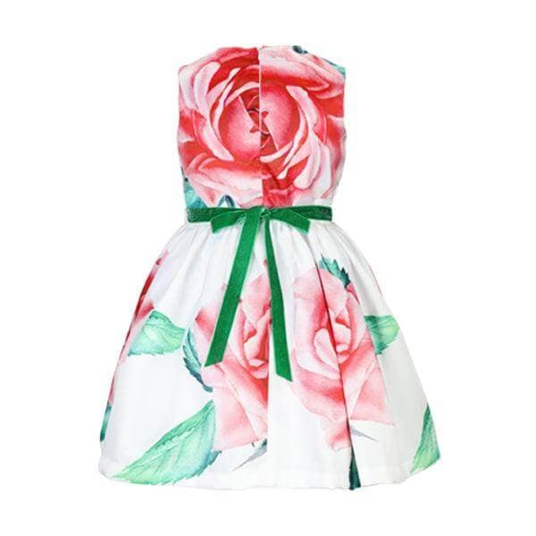 RED ROSE MIKADO DRESS W/HAIRBOW
