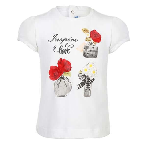 WHITE CAP SLEEVE T-SHIRT