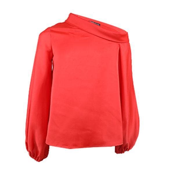 CORAL ASYMMETRICAL BLOUSE