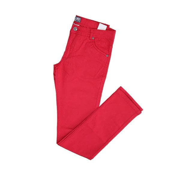 RED SLIM FIT TROUSERS