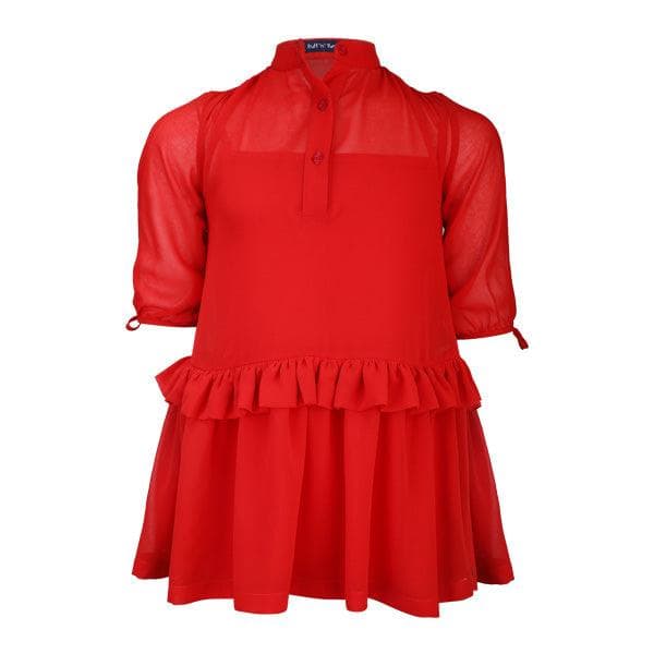 RED CHIFFON DRESS SET