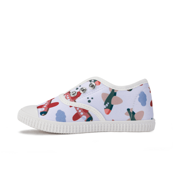 WHITE GEOMETRIC SNEAKERS