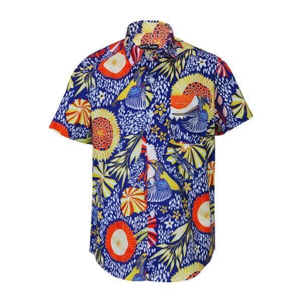 ROYAL BLUE & ORANGE S/S SHIRT
