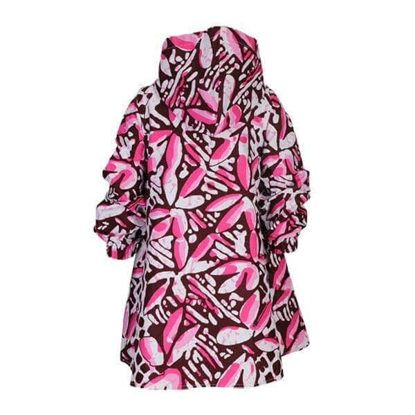 PINK L/S ANKARA HOODIE DRESS