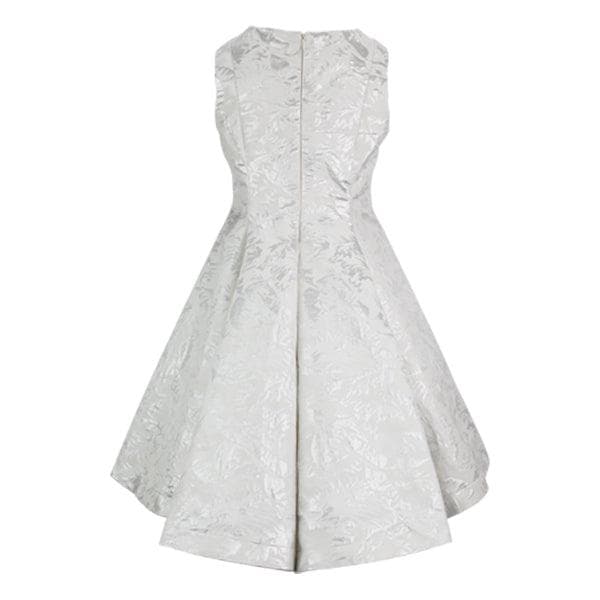 SILVER DAMASK BALL DRESS