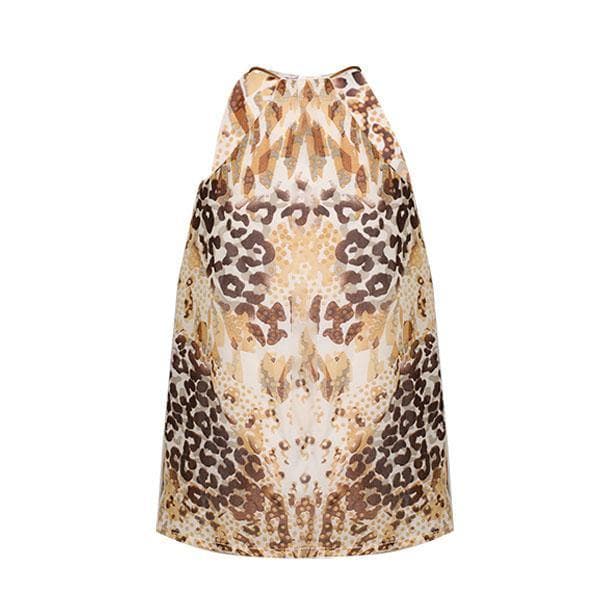 BEIGE PRINT CHIFFON JACKET SET