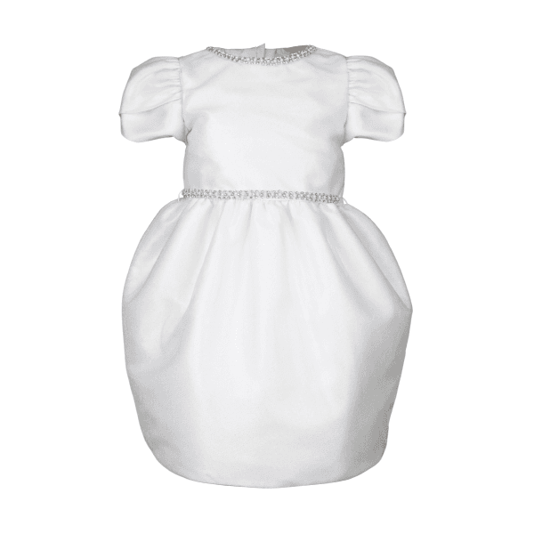 WHITE MIKADO SHINY TULLE BALL DRESS WITH BELT