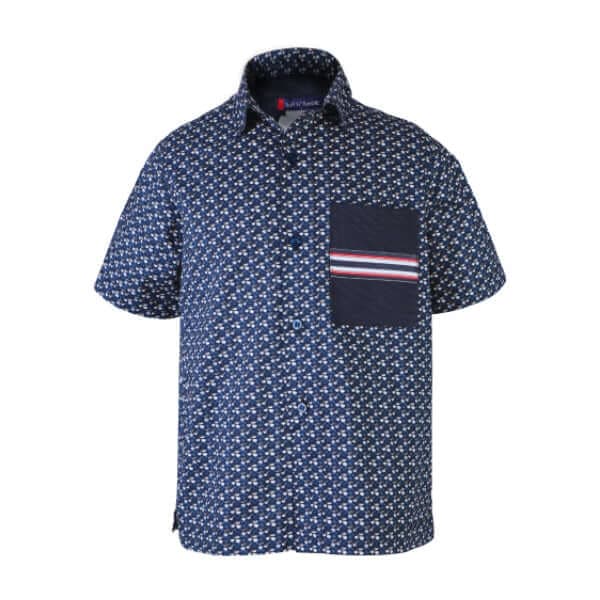 NAVY BLUE FLORAL S/S SHIRT & CARGO PANT SET