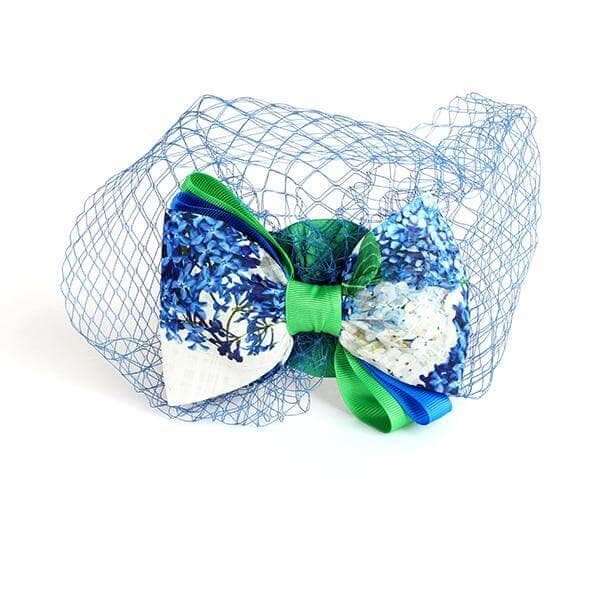 BLUE/GREEN FLORAL FASCINATOR