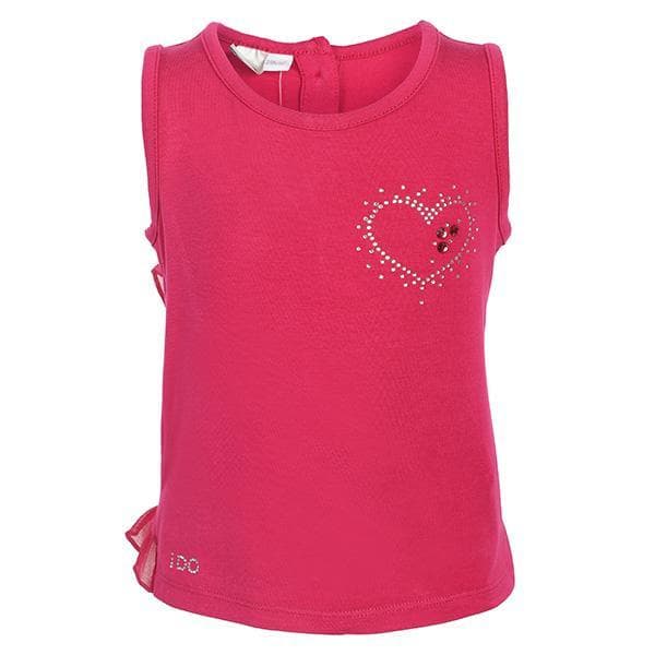 RED BACK FRILL TANK TOP