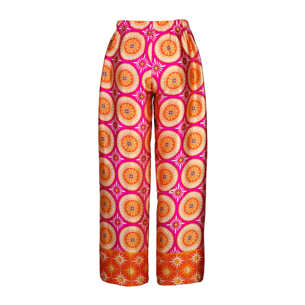 ORANGE & PEACH S/S SILK CUBAN SHIRT & TROUSER SET