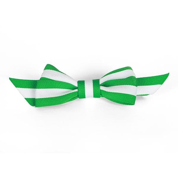 GREEN/WHITE KNOT CLIP HAIR BOW