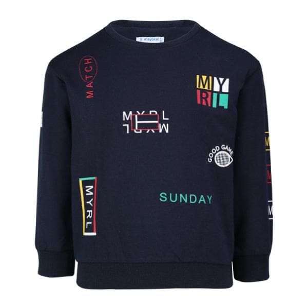 NAVY GRAPHIC PULLOVER